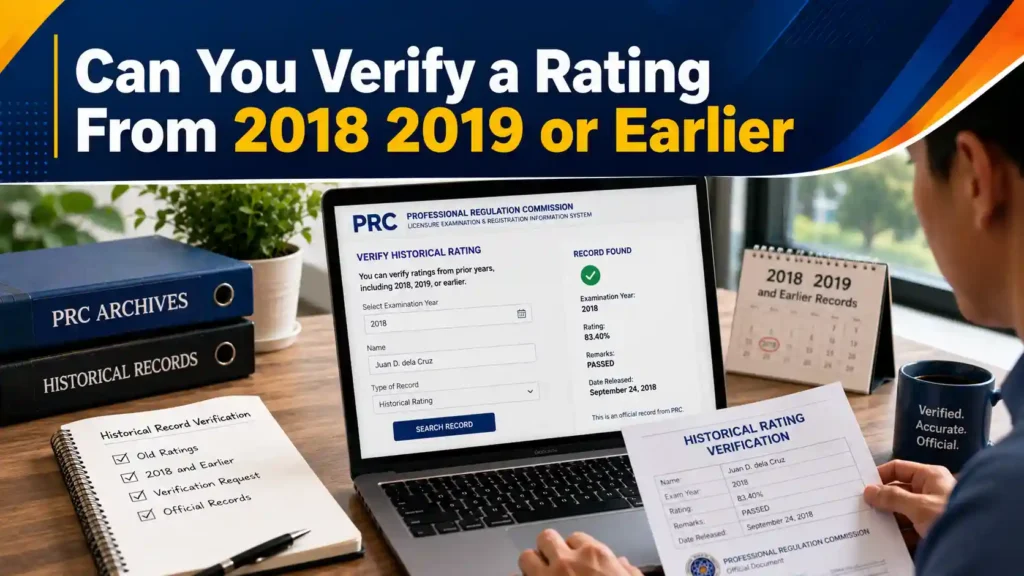 Can You Verify a Rating From 2018 2019 or Earlier