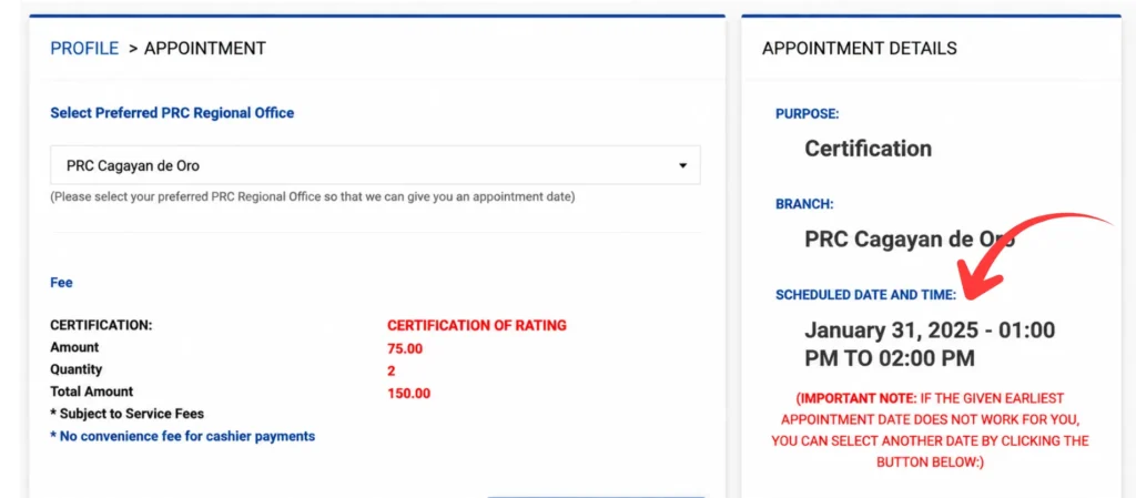 Choose Your Preferred Appointment Schedule