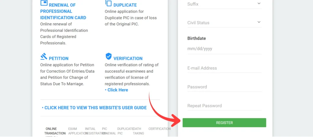 Create your email and password. PRC advises a strong password, at least twelve characters with letters, numbers, and symbols. Create your email and password. PRC advises a strong password, at least twelve characters with letters, numbers, and symbols.