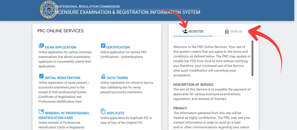 Log in to your LERIS account.