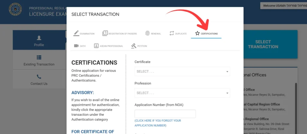 Select Certificate of Rating