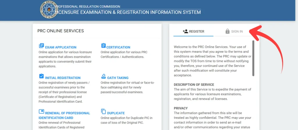 Step 2 Locate the sign in option on the homepage