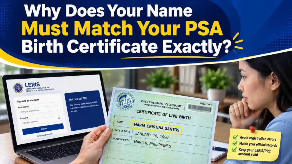 Why Does Your Name Must Match Your PSA Birth Certificate Exactly